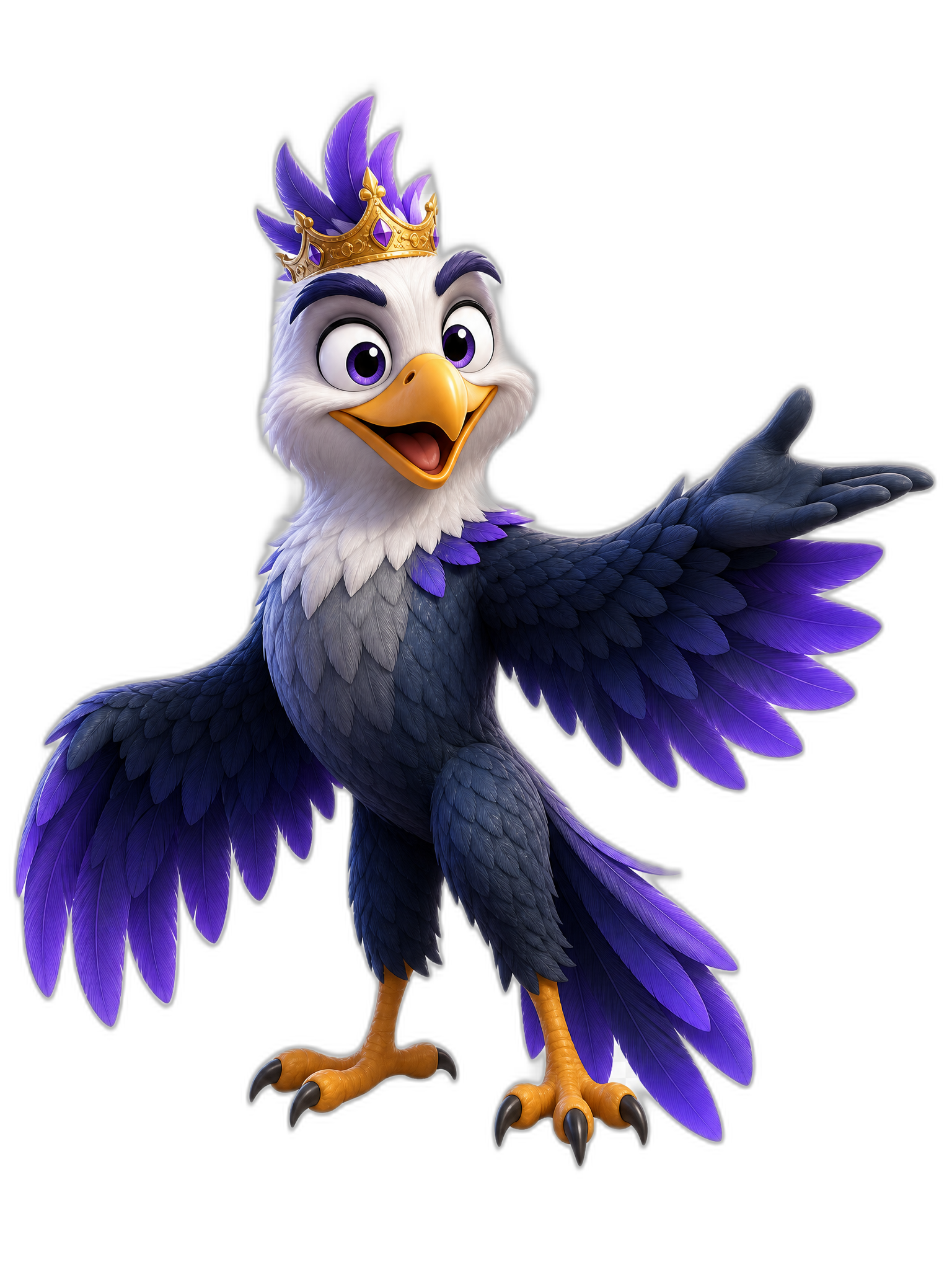 Eagle wearing a golden crown